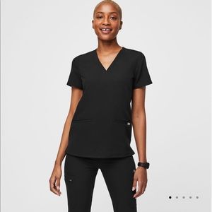 Figs Casma Scrub Top Black